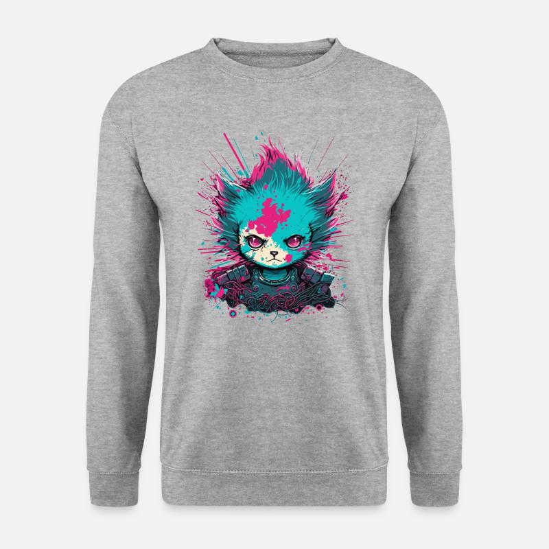 Cat Force - Unisex Pullover - Weißgrau meliert