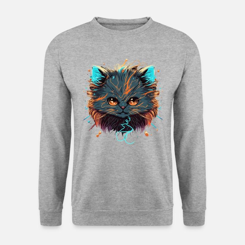 Energize Cat - Unisex Pullover - Weißgrau meliert