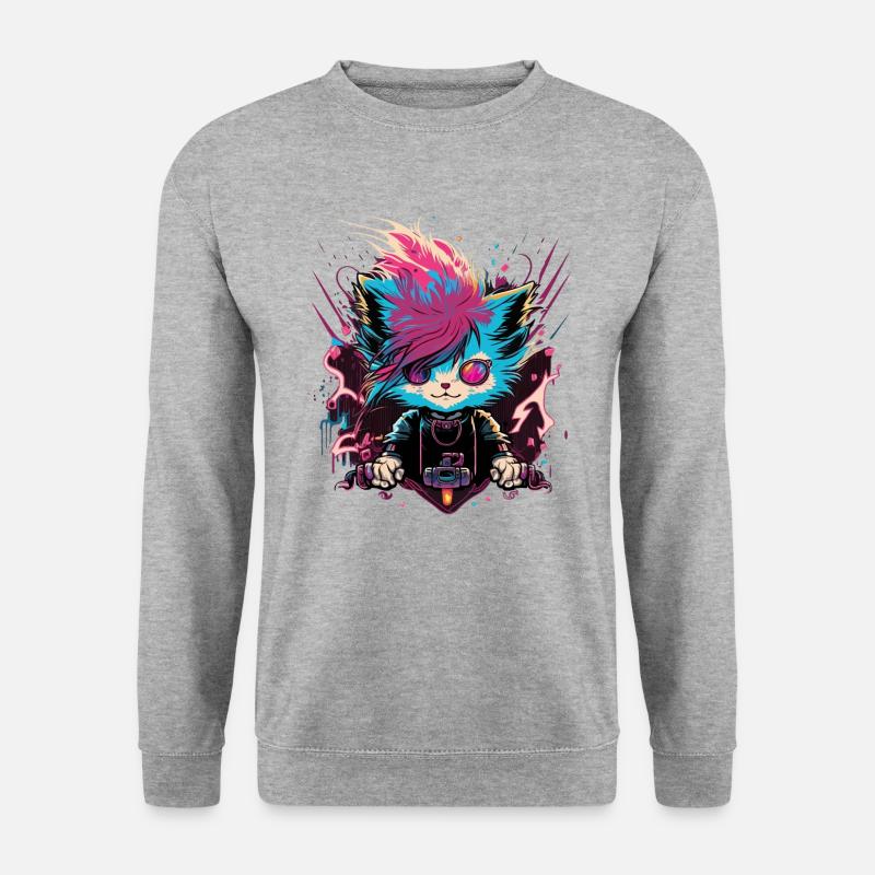 Cool Electrifying Cat - Unisex Sweatshirt - salt & pepper