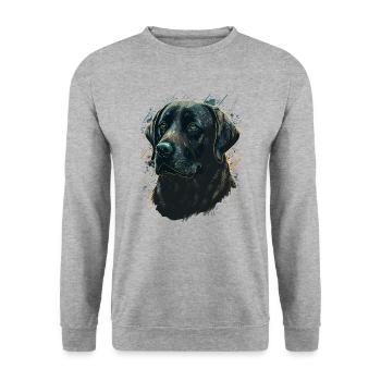 Labrador Retriever on Paint Background - Unisex Sweatshirt - salt & pepper - Front - Alina (178cm) & Michal (187cm)