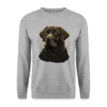 Verhalten Labrador Retriever - Unisex Pullover - Weißgrau meliert - Vorne - Alina (178cm) & Michal (187cm)