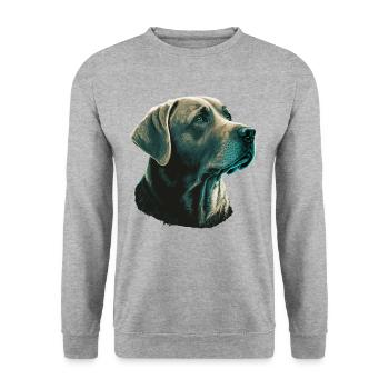 Bright Labrador Retriever - Unisex Pullover - Weißgrau meliert - Vorne - Alina (178cm) & Michal (187cm)