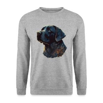 Erstaunlicher Labrador Retriever mit Blättern Stil Körper - Unisex Pullover - Weißgrau meliert - Vorne - Alina (178cm) & Michal (187cm)
