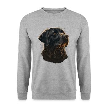 Schöne Labrador Retriever Illustration - Unisex Pullover - Weißgrau meliert - Vorne - Alina (178cm) & Michal (187cm)