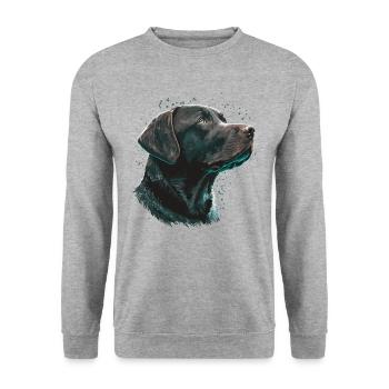 Wishing Labrador Retriever - Sweat-shirt Unisexe - gris chiné - Devant - Alina (178cm) & Michal (187cm)