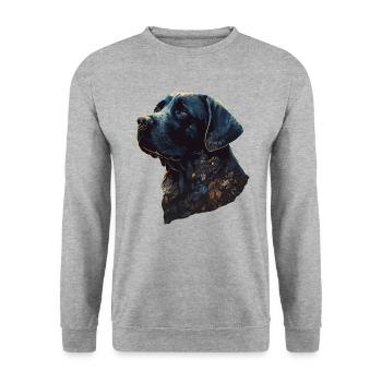 Erstaunlicher Labrador Retriever mit Blättern Stil Körper - Unisex Pullover - Weißgrau meliert - Vorne - Alina (178cm) & Michal (187cm)