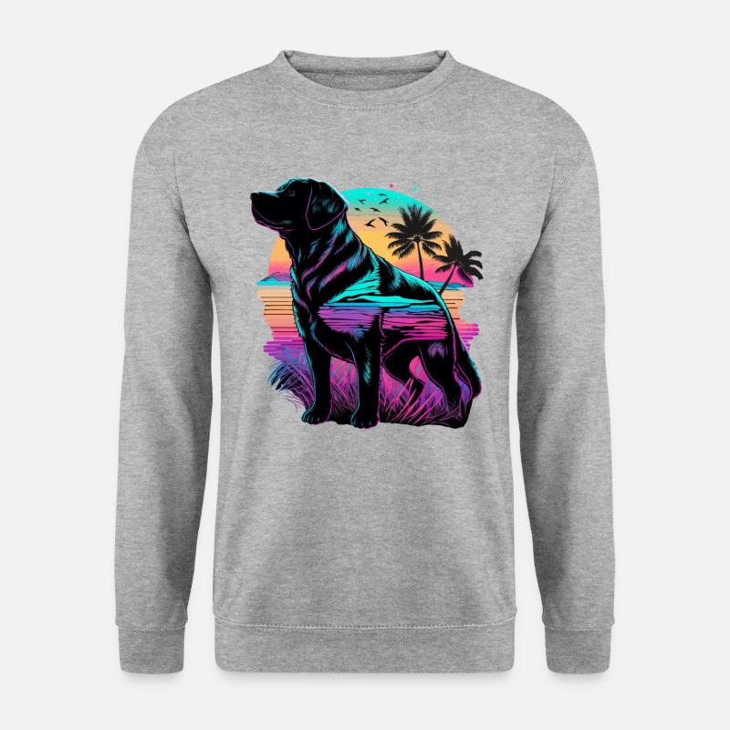 Tapferer Labrador Retriever - Unisex Pullover - Weißgrau meliert