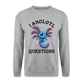 I axolotl questions - Unisex Sweatshirt - salt & pepper - Front - Alina (178cm) & Michal (187cm)