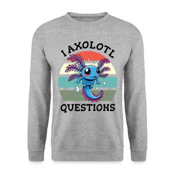 I axolotl questions - Unisex Sweatshirt - salt & pepper - Front - Alina (178cm) & Michal (187cm)
