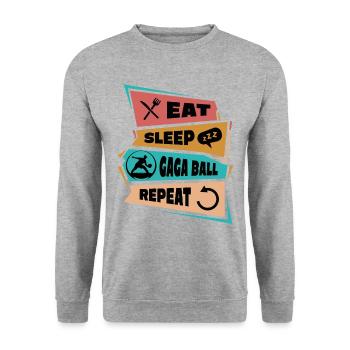 Eat Sleep Gaga Ball Repeat - Unisex Sweatshirt - salt & pepper - Front - Alina (178cm) & Michal (187cm)