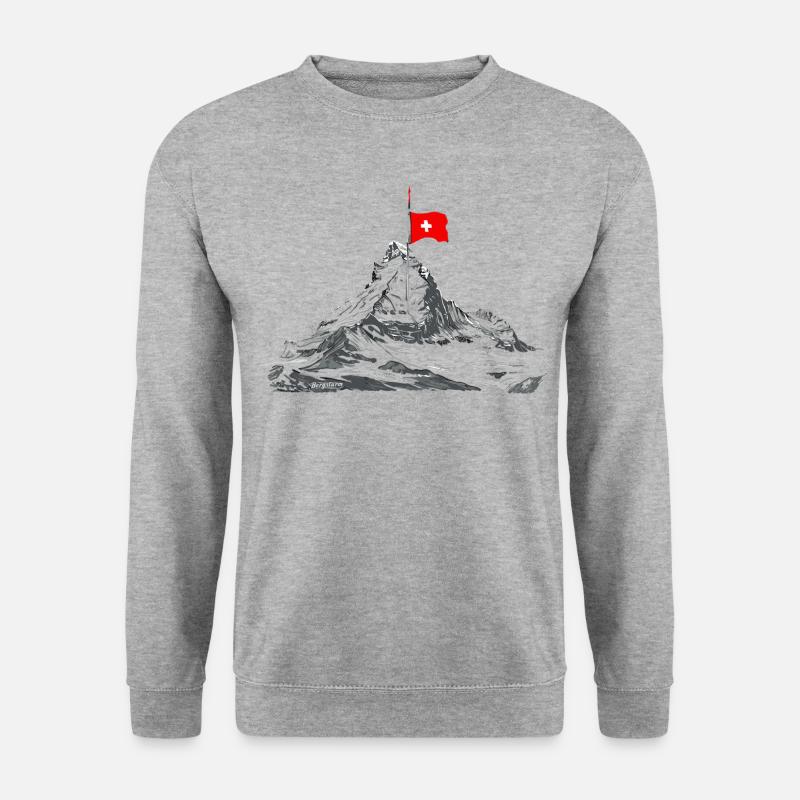 Berg Matterhorn Zermatt Souvenier kaufen - Unisex Pullover - Weißgrau meliert