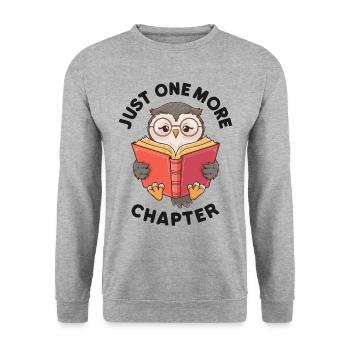 Just one more chapter, Bookworm Owl - Unisex Sweatshirt - salt & pepper - Front - Alina (178cm) & Michal (187cm)