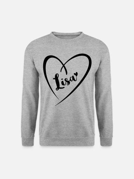 Lisa surname first name in heart frame - Unisex Sweatshirt - salt & pepper