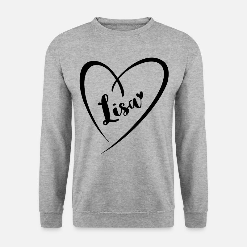 Lisa surname first name in heart frame - Unisex Sweatshirt - salt & pepper