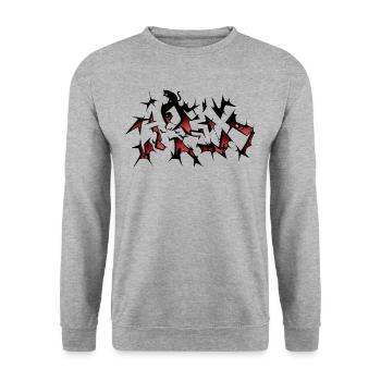 Alex Metall12 - Unisex Pullover - Weißgrau meliert - Vorne - Alina (178cm) & Michal (187cm)