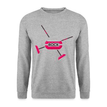 Curling Curling Curling Stone Curler - Unisex Sweatshirt - salt & pepper - Front - Alina (178cm) & Michal (187cm)