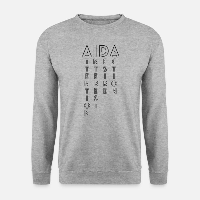AIDA – Formel Kommunikation Marketing Verkauf - Unisex Pullover - Weißgrau meliert