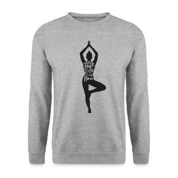 Yoga, only Now, Yoga Woman - Unisex Sweatshirt - salt & pepper - Front - Alina (178cm) & Michal (187cm)