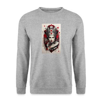 Cyberpunk fantastique de la Reine de Cœur - Sweat-shirt Unisexe - gris chiné - Devant - Alina (178cm) & Michal (187cm)
