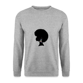 Chemise Femme Noire Avec Autisme - Sweat-shirt Unisexe - gris chiné - Devant - Alina (178cm) & Michal (187cm)