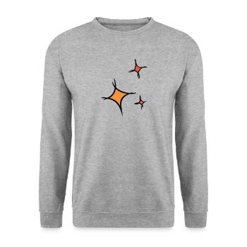 Sterretje. Drie kleurrijke sterren, handgetekend. - Uniseks sweater - witgrijs gemêleerd - Voor - Alina (178cm) & Michal (187cm)