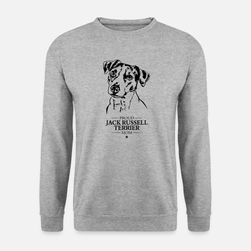 Jack Russell Terrier Mom Hunde Hund Wilsigns - Unisex Pullover - Weißgrau meliert