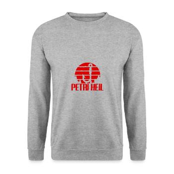 Petri Heil Fischen - Unisex Pullover - Weißgrau meliert - Vorne - Alina (178cm) & Michal (187cm)