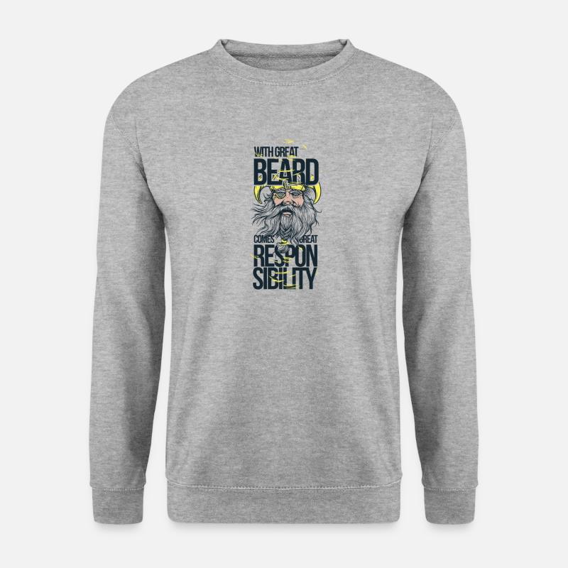 Avec la barbe est la responsabilité - Sweat-shirt Unisexe - gris chiné