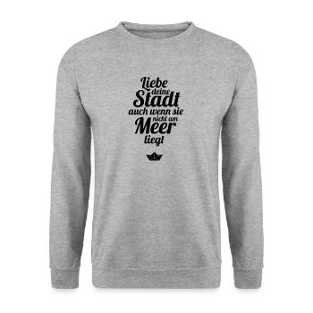 Aimez votre mer de la ville - Sweat-shirt Unisexe - gris chiné - Devant - Alina (178cm) & Michal (187cm)