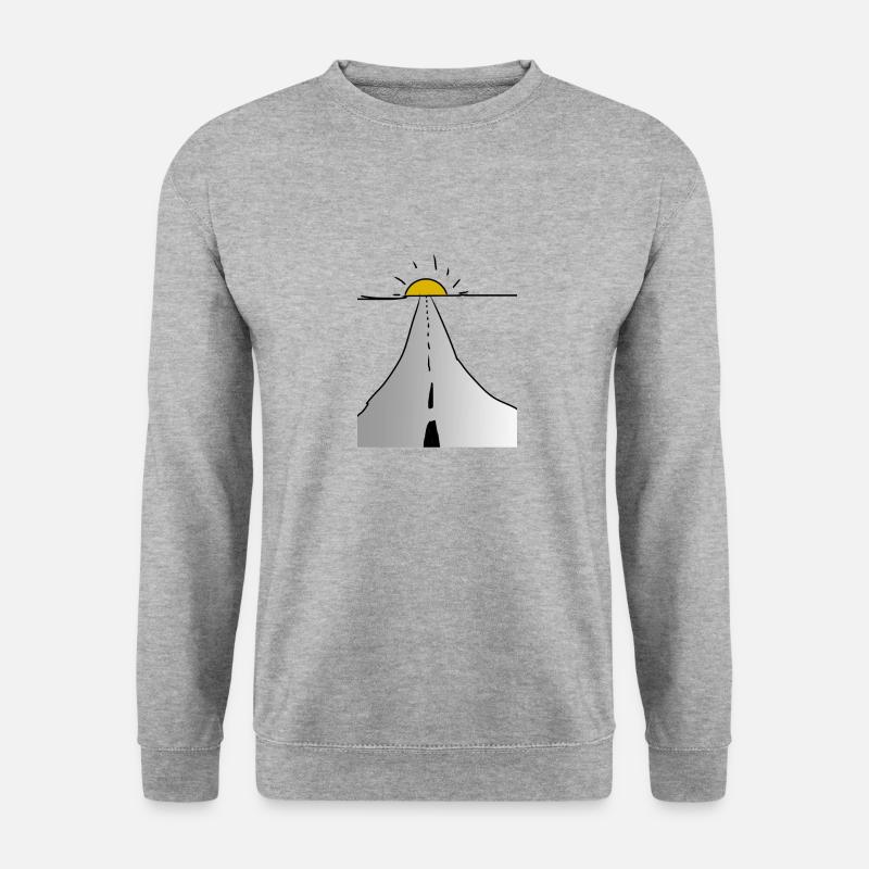 Strasse - Unisex Pullover - Weißgrau meliert