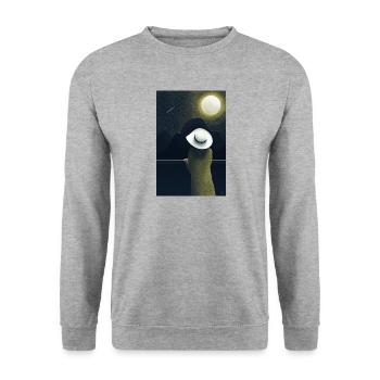 nuit lune - Sweat-shirt Unisexe - gris chiné - Devant - Alina (178cm) & Michal (187cm)