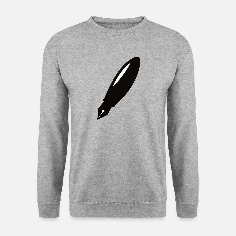Stift Füller - Unisex Pullover - Weißgrau meliert
