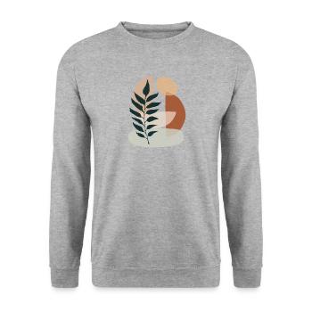 Style bohème minimaliste - Sweat-shirt Unisexe - gris chiné - Devant - Alina (178cm) & Michal (187cm)