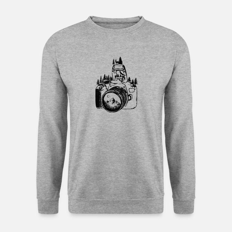 Kamera - Unisex Pullover - Weißgrau meliert