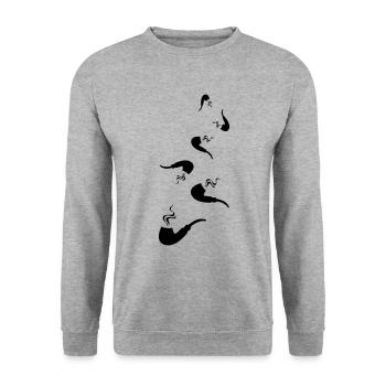 Smoking a pipe - Unisex Sweatshirt - salt & pepper - Front - Alina (178cm) & Michal (187cm)