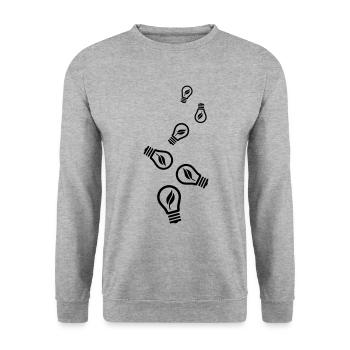 Light bulb icon - Unisex Sweatshirt - salt & pepper - Front - Alina (178cm) & Michal (187cm)