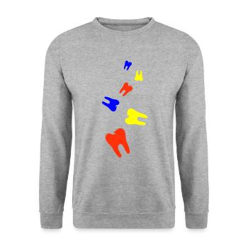 Symbole de l’icône de la dent - Sweat-shirt Unisexe - gris chiné - Devant - Alina (178cm) & Michal (187cm)