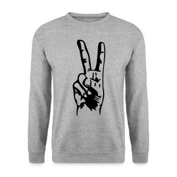 Peace - Unisex Sweatshirt - salt & pepper - Front - Alina (178cm) & Michal (187cm)