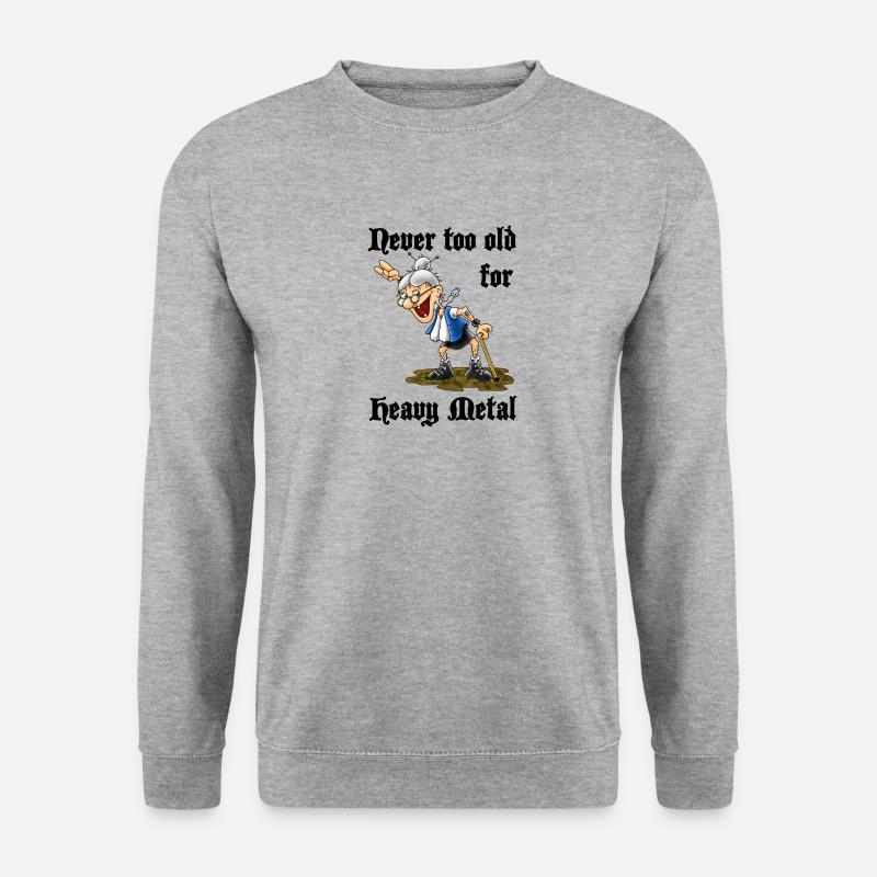Heavy Metal Oma - Unisex Pullover - Weißgrau meliert