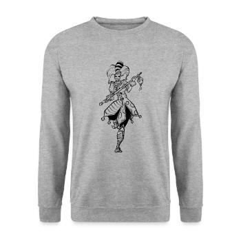 Harlequin Woman - Tarot The FOOL - Unisex Sweatshirt - salt & pepper - Front - Alina (178cm) & Michal (187cm)