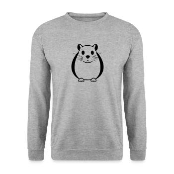 Hamster - Unisex Pullover - Weißgrau meliert - Vorne - Alina (178cm) & Michal (187cm)