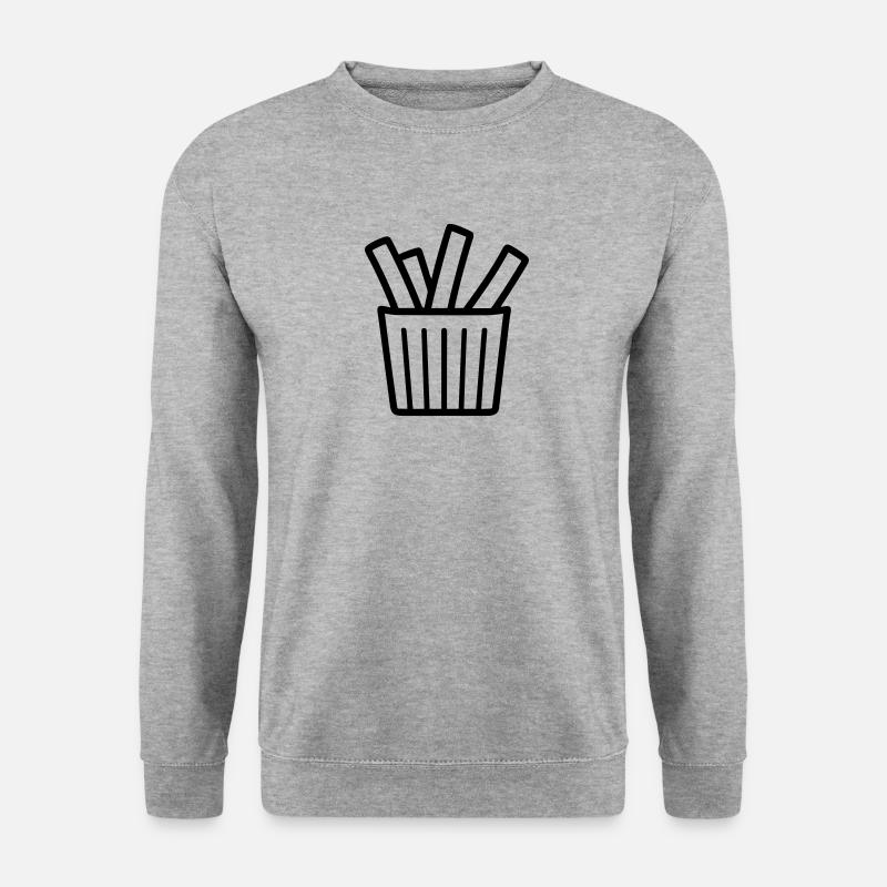 Pommes frites - Unisex Pullover - Weißgrau meliert