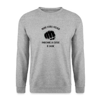 pain dans la gueule - Sweat-shirt Unisexe - gris chiné - Devant - Alina (178cm) & Michal (187cm)