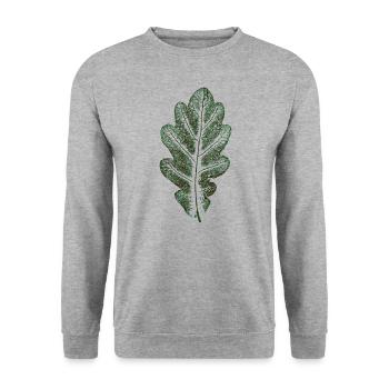 Oak leaf natural green / leaf / oak / tree - Unisex Sweatshirt - salt & pepper - Front - Alina (178cm) & Michal (187cm)