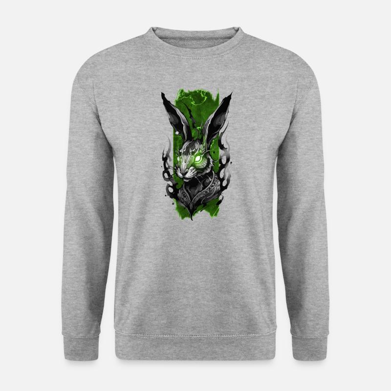 Radiant Rabbit: Glowing Bunny Elegance - Unisex Sweatshirt - salt & pepper