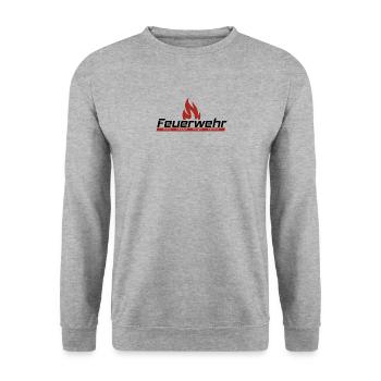Feuerwehr - Retten, Löschen, Bergen, Schützen - Unisex Pullover - Weißgrau meliert - Vorne - Alina (178cm) & Michal (187cm)