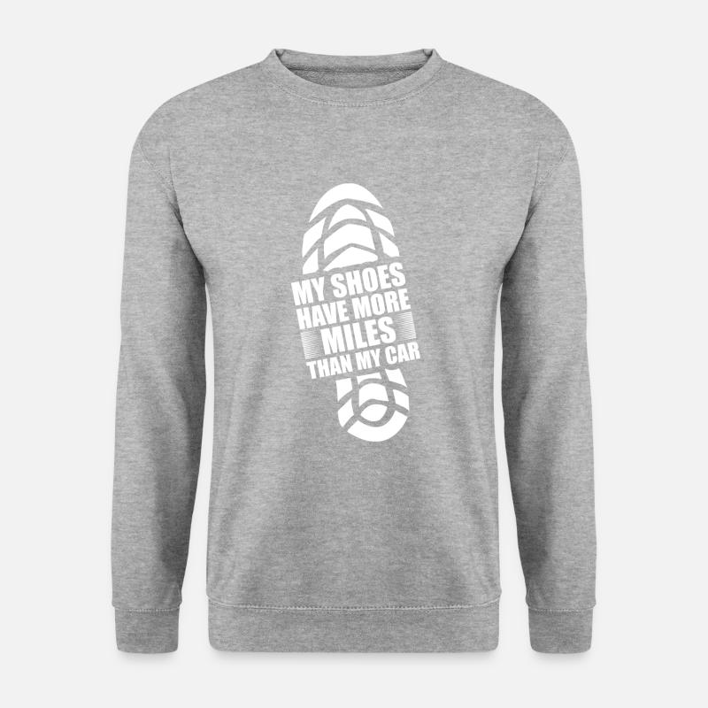 Laufkilometer Training - Marathon - Unisex Pullover - Weißgrau meliert