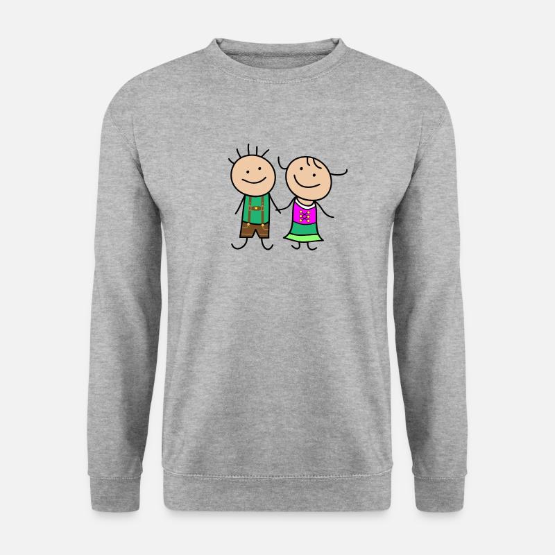 Niedliches Paar - Unisex Pullover - Weißgrau meliert