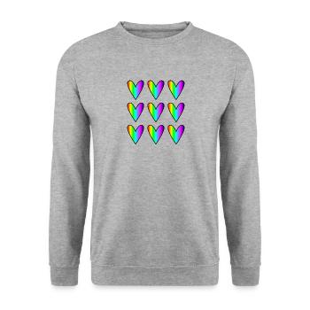 HEART. HEARTS. SAINT VALENTINE. LOVE. LOVE. CHRISTMAS - Unisex Sweatshirt - salt & pepper - Front - Alina (178cm) & Michal (187cm)