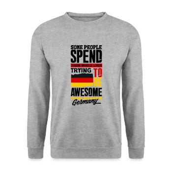 German Germany German Flag Funny Quote - Unisex Pullover - Weißgrau meliert - Vorne - Alina (178cm) & Michal (187cm)